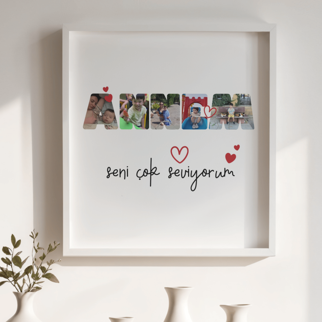 Kişiye Özel Mesajlı Fotoğraf Çerçevesi - ANNEM