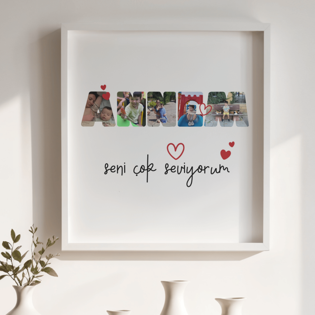 Kişiye Özel Mesajlı Fotoğraf Çerçevesi - ANNEM
