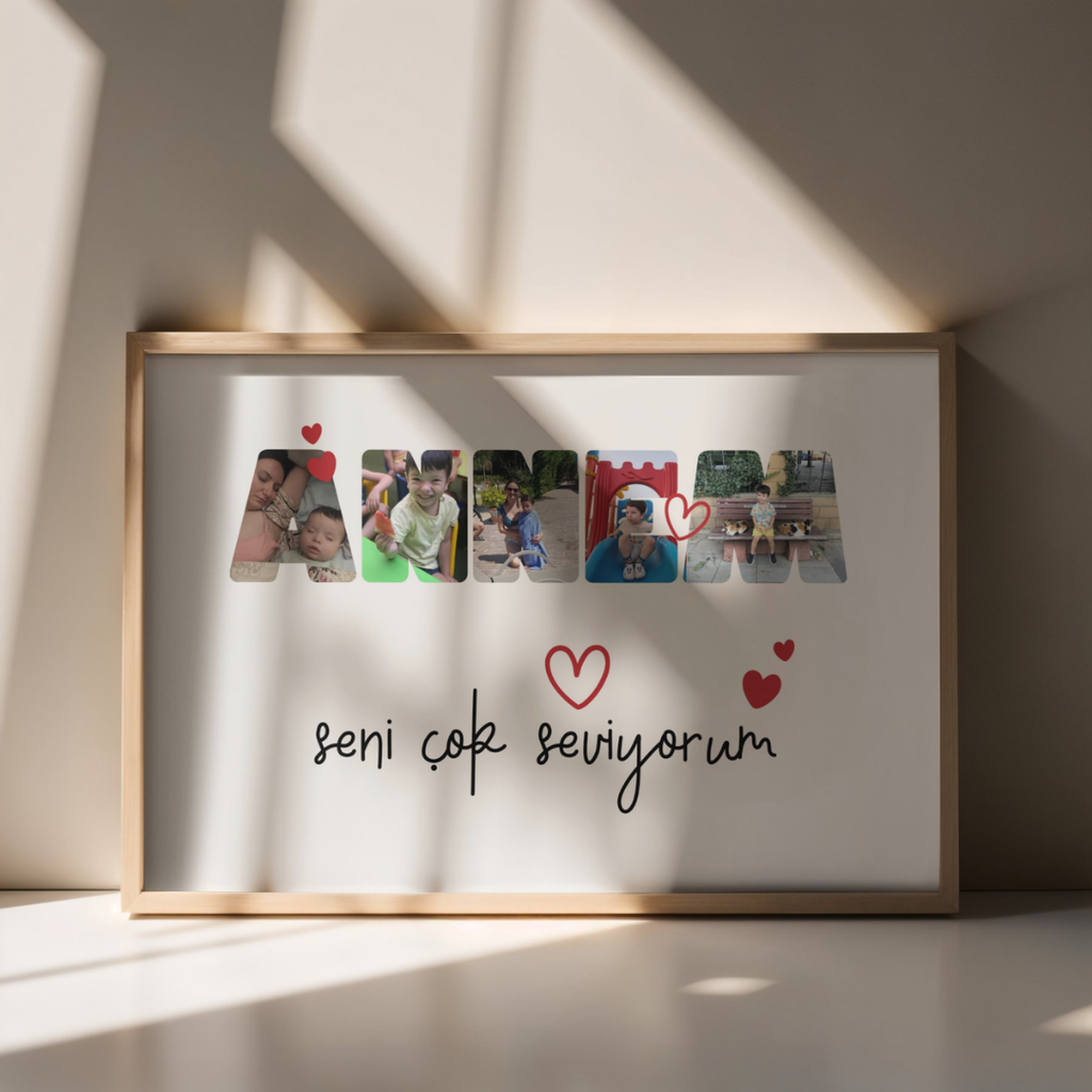 Kişiye Özel Mesajlı Fotoğraf Çerçevesi - ANNEM
