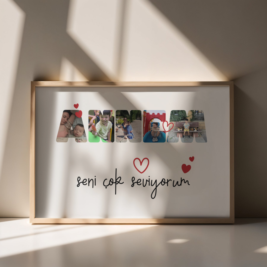 Kişiye Özel Mesajlı Fotoğraf Çerçevesi - ANNEM