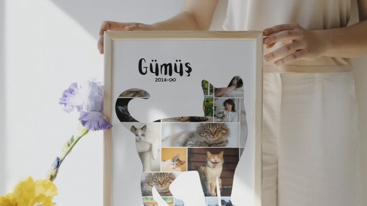 Kişiye Özel Kedi Fotoğraf Çerçevesi